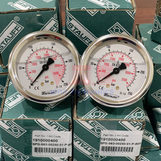Pressure gauge, discharge range 0-250 kg, 1/4