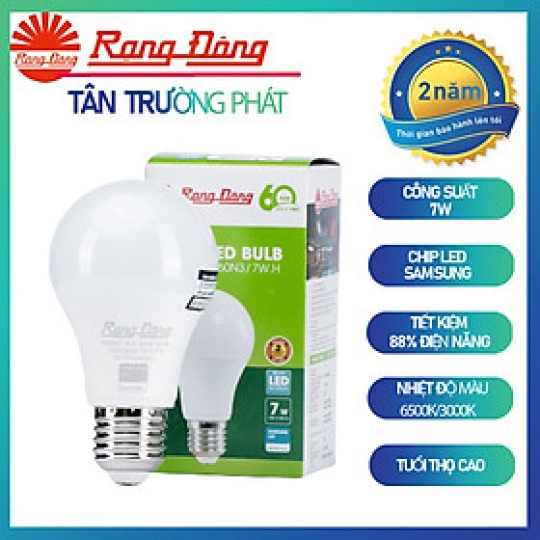 Bóng đèn led bulb 7W 220V Rạng Đông/VN