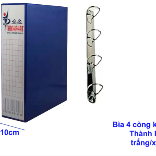 Bìa file kiếng 10cm 4 còng(Bìa 4 còng 10P-A4 Thành Phát)