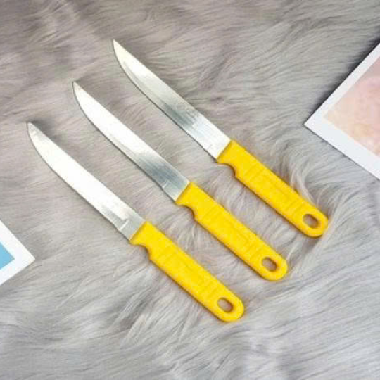 Small kitchen knife with a gold handle